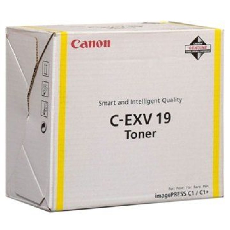 Canon C-EXV19Y 0400B002 Sarı Orjinal Toner - imagePRESS C1 T7352 Canon C-EXV19Y 0400B002 Sarı Orjinal Toner - imagePRESS C1 T7352