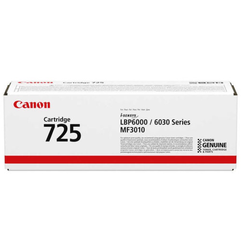 Canon CRG-725 3484B002 Siyah Orjinal Toner - LBP6000 / LBP6030 / MF3010 T3866 Canon CRG-725 3484B002 Siyah Orjinal Toner - LBP6000 / LBP6030 / MF3010 T3866