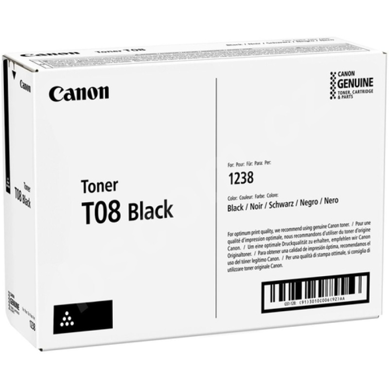 Canon T08 3010C006 Siyah Orjinal Toner - LBP1238 / MF1238 T15933 Canon T08 3010C006 Siyah Orjinal Toner - LBP1238 / MF1238 T15933