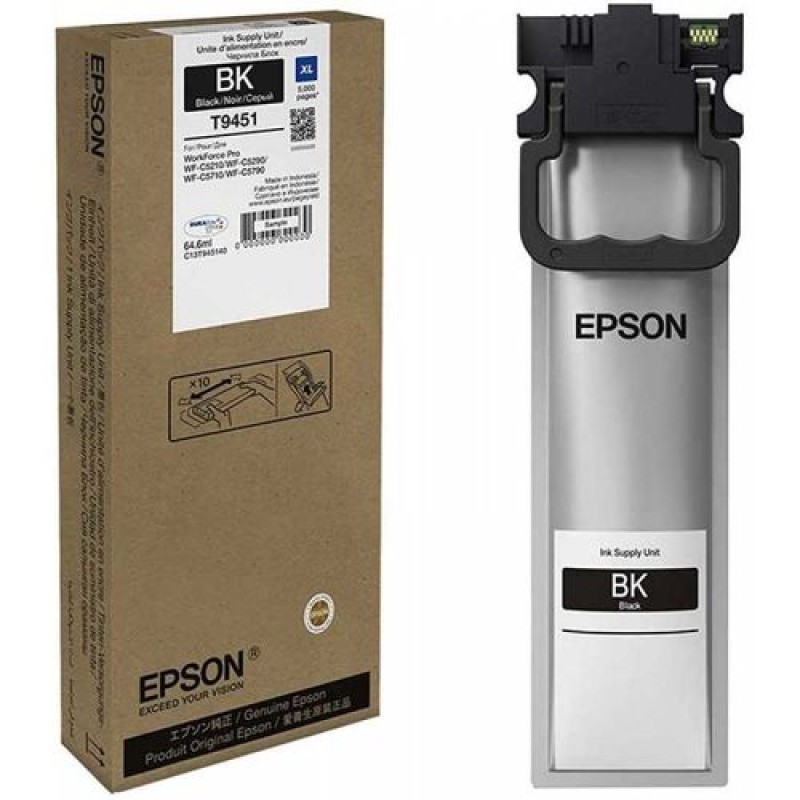 Epson C13T945140 T9451 Siyah Orjinal Mürekkep - WF-C5210DW / WF-C5290DW T12073 Epson C13T945140 T9451 Siyah Orjinal Mürekkep - WF-C5210DW / WF-C5290DW T12073