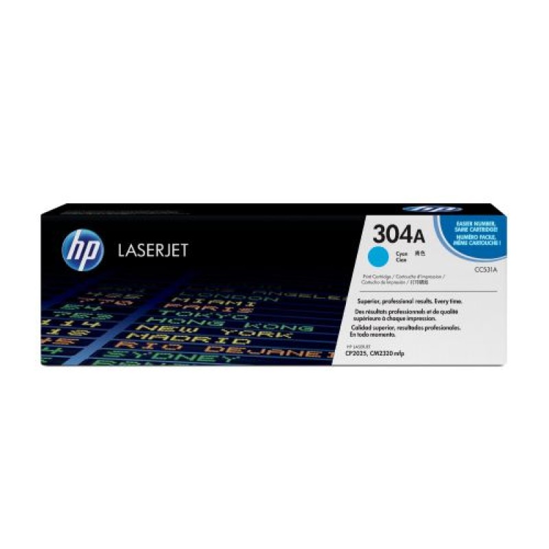 HP CC531A 304A Mavi Orjinal Toner - LaserJet CP2025n T8016 HP CC531A 304A Mavi Orjinal Toner - LaserJet CP2025n T8016