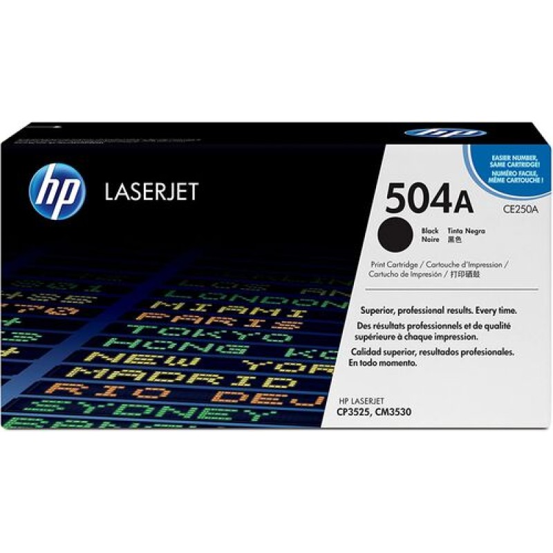 HP CE250A 504A Siyah Orjinal Toner - CP3525 / CM3530 T4256 HP CE250A 504A Siyah Orjinal Toner - CP3525 / CM3530 T4256