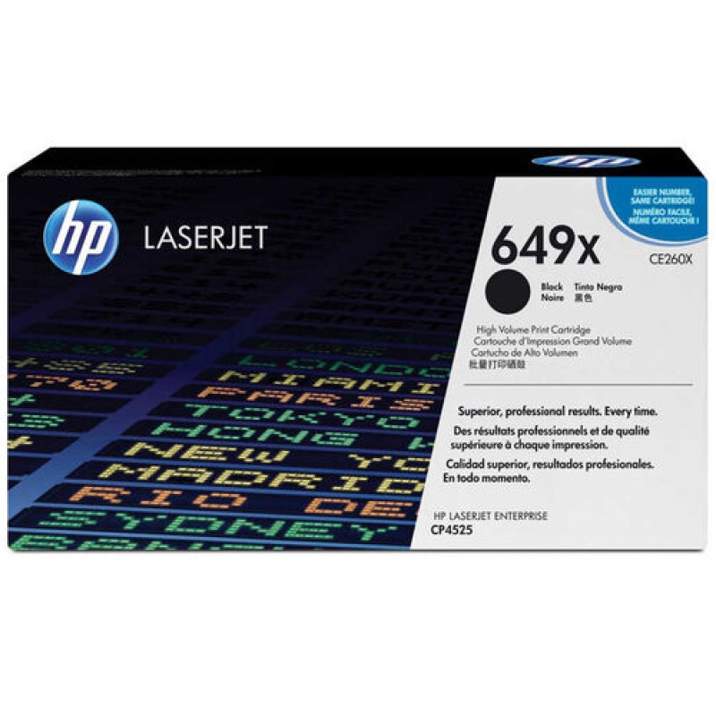 HP CE260X 649X Siyah Orjinal Toner Yüksek Kap. - CP4525dn / CP4525n T3363 HP CE260X 649X Siyah Orjinal Toner Yüksek Kap. - CP4525dn / CP4525n T3363