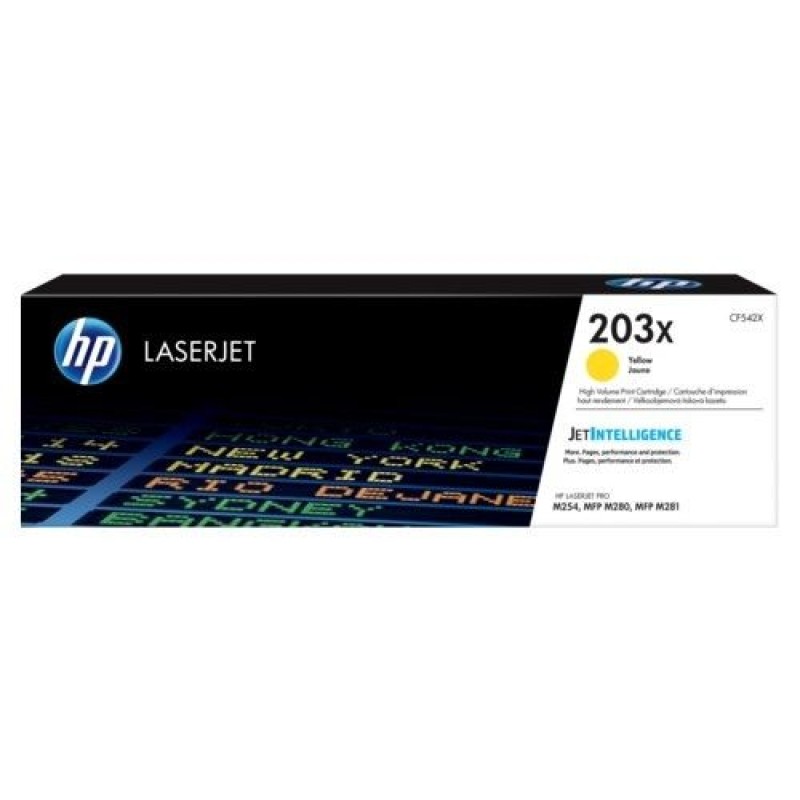 HP CF542X 203X Sarı Orjinal Toner Yüksek Kapasite - M254dw / M280nw T9870 HP CF542X 203X Sarı Orjinal Toner Yüksek Kapasite - M254dw / M280nw T9870
