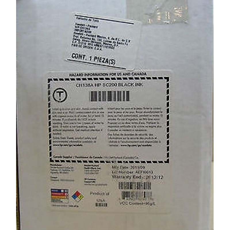 HP CH138A SC200 Siyah Orjinal Mürekkep - HP 72UVR, 72UVX, 98UVX T1307 HP CH138A SC200 Siyah Orjinal Mürekkep - HP 72UVR, 72UVX, 98UVX T1307