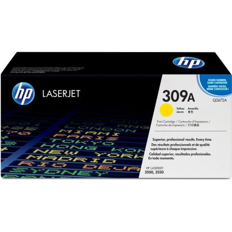 HP Q2672A 309A Sarı Orjinal Toner - LaserJet 3700 T8264 HP Q2672A 309A Sarı Orjinal Toner - LaserJet 3700 T8264