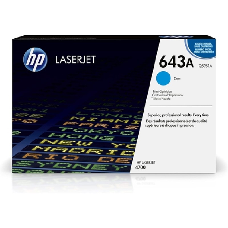 HP Q5951A 643A Mavi Orjinal Toner - LaserJet 4700 T5097 HP Q5951A 643A Mavi Orjinal Toner - LaserJet 4700 T5097