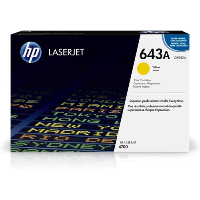 HP Q5952A 643A Sarı Orjinal Toner - LaserJet 4700 T10138 HP Q5952A 643A Sarı Orjinal Toner - LaserJet 4700 T10138