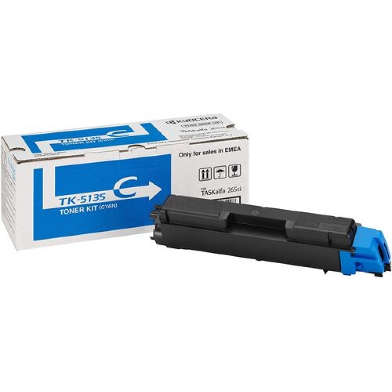 Kyocera TK-5135C 1T02PACNL0 Mavi Orjinal Toner - TK265ci / TK266ci T14829 Kyocera TK-5135C 1T02PACNL0 Mavi Orjinal Toner - TK265ci / TK266ci T14829