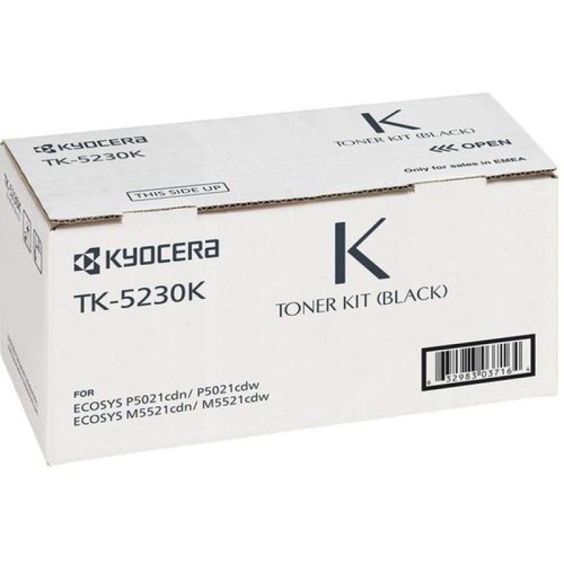 Kyocera TK-5230K 1T02R90NL0 Siyah Orjinal Toner - P5021 / M5521 T11590 Kyocera TK-5230K 1T02R90NL0 Siyah Orjinal Toner - P5021 / M5521 T11590