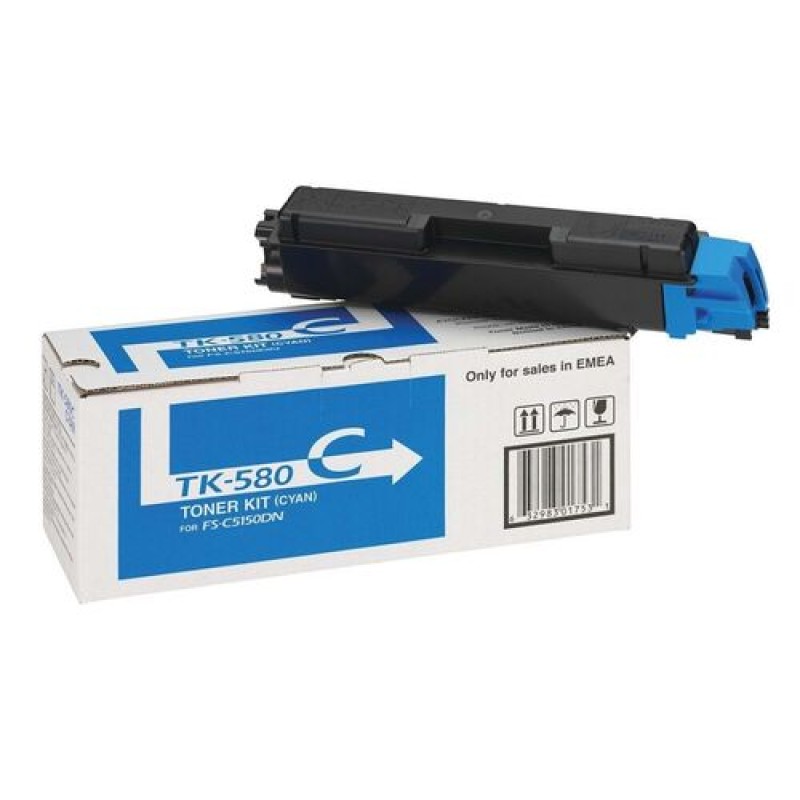Kyocera TK-580C 1T02KTCNL0 Mavi Orjinal Toner - FS-C5150dn / P6021Cdn T14703 Kyocera TK-580C 1T02KTCNL0 Mavi Orjinal Toner - FS-C5150dn / P6021Cdn T14703