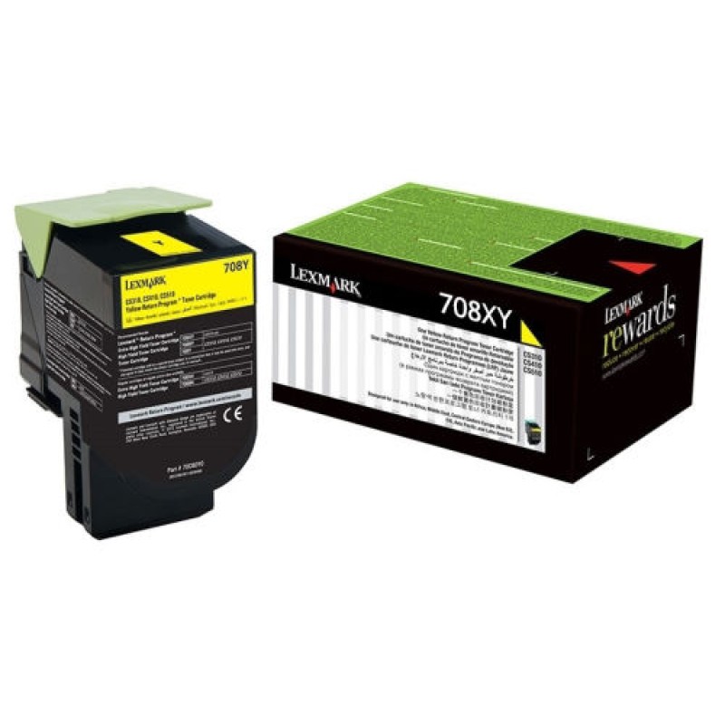 Lexmark 70C8XY0 708XY Sarı Orjinal Toner - CS510 T8051 Lexmark 70C8XY0 708XY Sarı Orjinal Toner - CS510 T8051