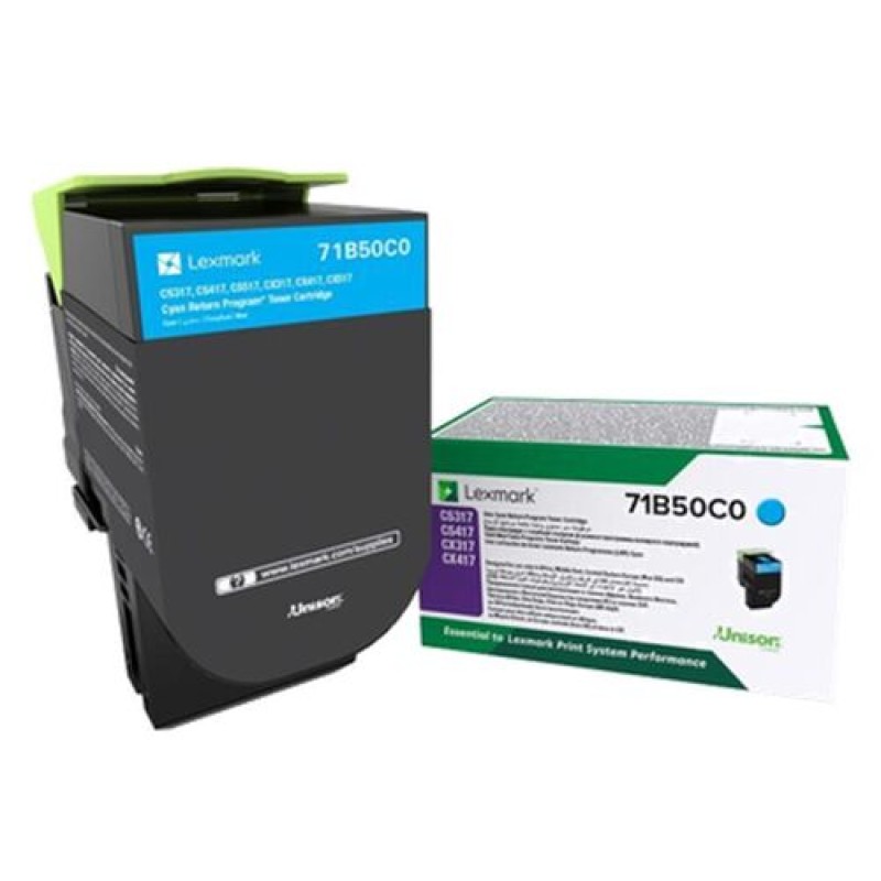 Lexmark 71B50C0 Mavi Orjinal Toner - CS317 / CS417 T12824 Lexmark 71B50C0 Mavi Orjinal Toner - CS317 / CS417 T12824