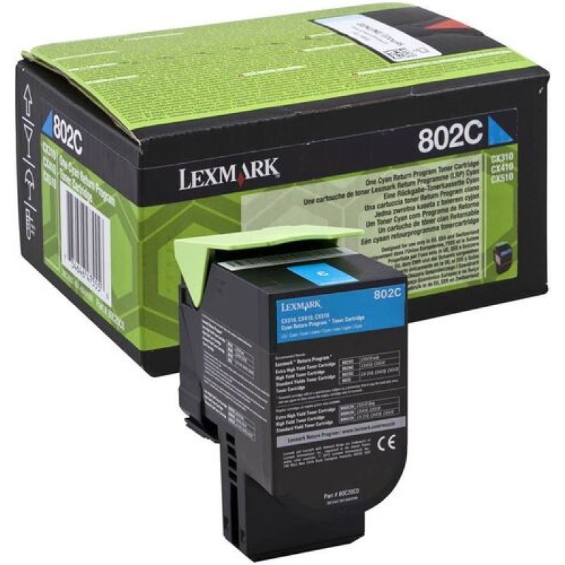 Lexmark 80C20C0 802C Mavi Orjinal Toner - CX310 / CX410 T13582 Lexmark 80C20C0 802C Mavi Orjinal Toner - CX310 / CX410 T13582
