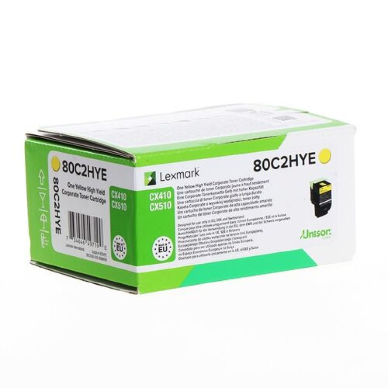 Lexmark 80C2HYE Sarı Orjinal Toner - CX410 / CX510 T14992 Lexmark 80C2HYE Sarı Orjinal Toner - CX410 / CX510 T14992