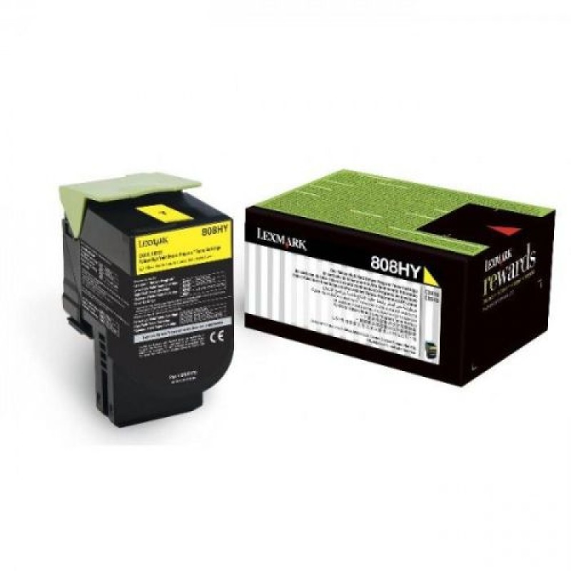 Lexmark 80C8HYE 808HYE Sarı Orjinal Toner - CX410 / CX510 T9253 Lexmark 80C8HYE 808HYE Sarı Orjinal Toner - CX410 / CX510 T9253