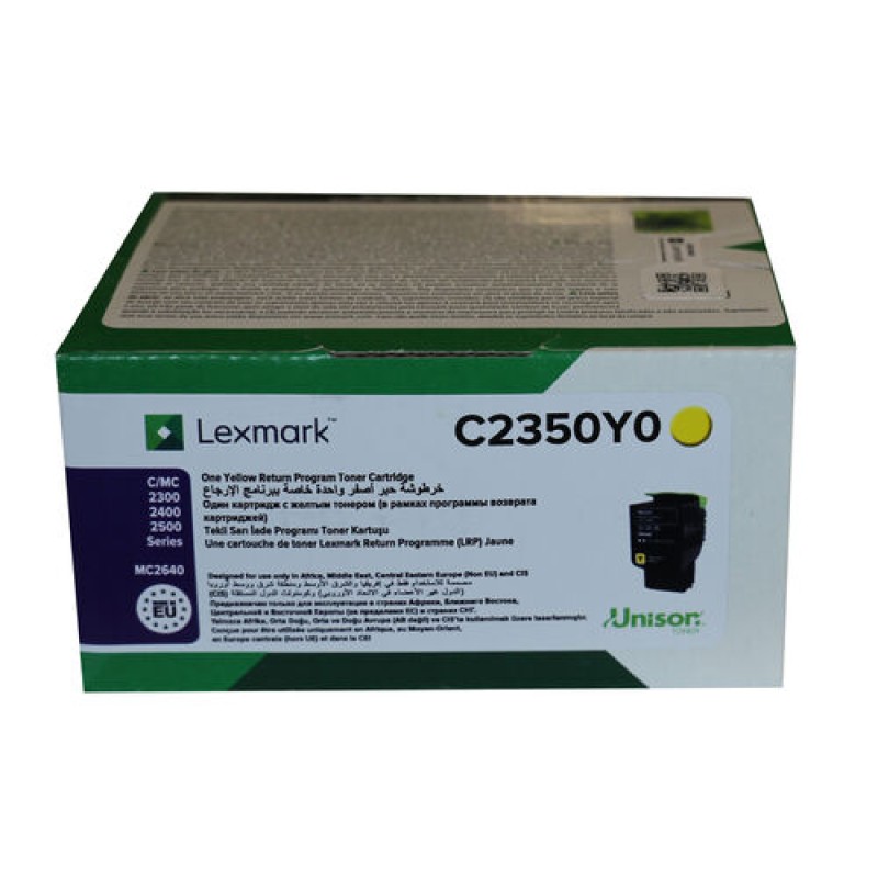Lexmark C2350Y0 Sarı Orjinal Toner - C2240 / C2325dw T12864 Lexmark C2350Y0 Sarı Orjinal Toner - C2240 / C2325dw T12864