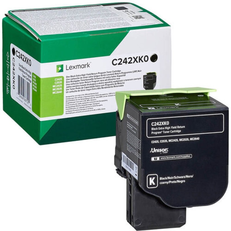 Lexmark C242XK0 Siyah Orjinal Toner Ekstra Yüksek Kapasite - C2535dw T14828