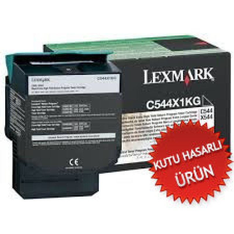 Lexmark C544X1KG Siyah Orjinal Toner - C540 / C544 B T10409 Lexmark C544X1KG Siyah Orjinal Toner - C540 / C544 B T10409