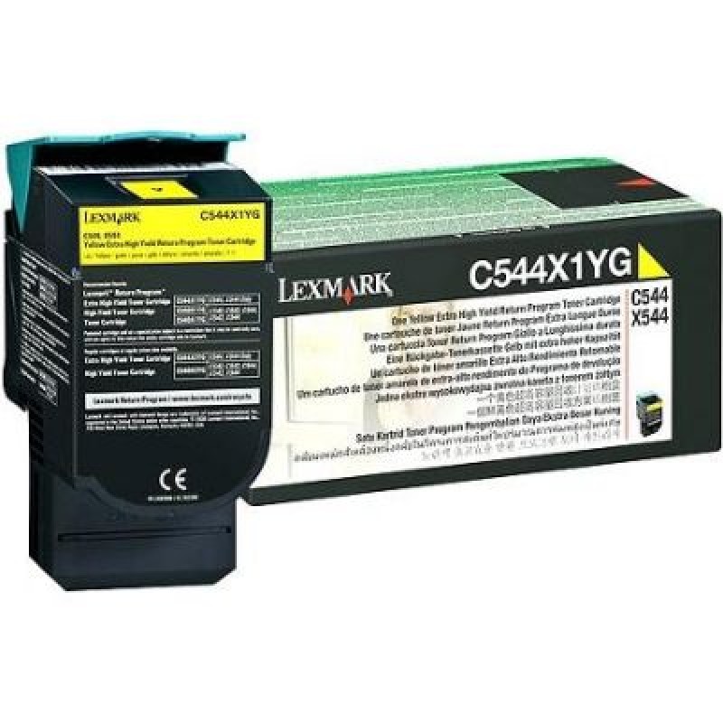 Lexmark C544X1YG Sarı Orjinal Toner - C540 / C544 T4387 Lexmark C544X1YG Sarı Orjinal Toner - C540 / C544 T4387