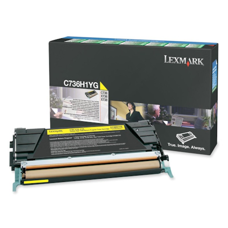 Lexmark C736H1YG Sarı Orjinal Toner - C736 / X736 T6610 Lexmark C736H1YG Sarı Orjinal Toner - C736 / X736 T6610