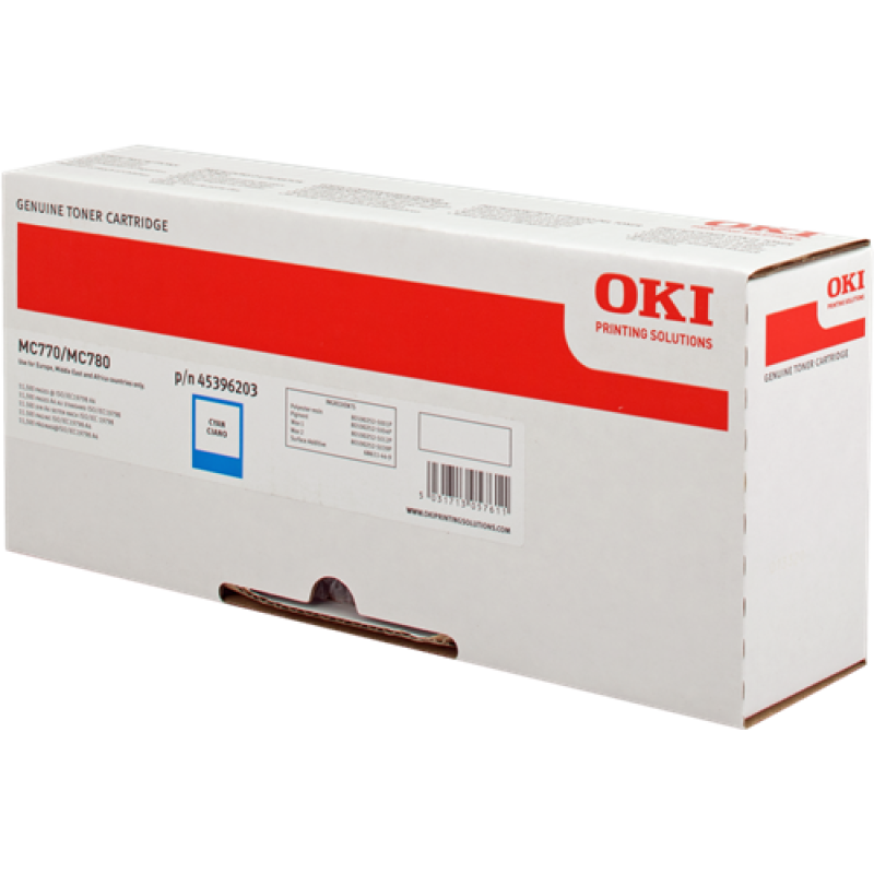 OKI 45396203 Mavi Orjinal Toner - MC770 / MC780 T8008